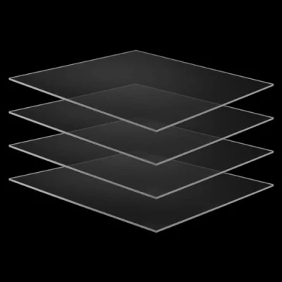 Image of MUKCHAP 4 PCS Clear Acrylic Sheets, 300 x 3mm Perspex Sheet, Plastic Board Panels for Display, DIY Projects, Craft