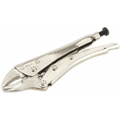 Image of Sealey Locking Pliers Curved Jaws 180mm 0 35mm Capacity