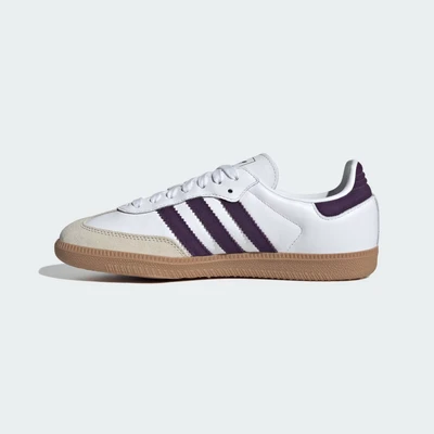 Image of adidas Samba OG Women's Trainers, White Alumina Aurora Plum