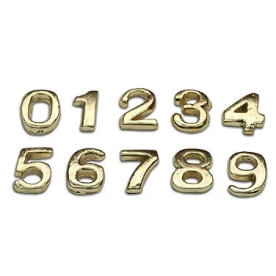 Image of MyTinyWorld Dolls House Miniature Brass Numbers 0 9