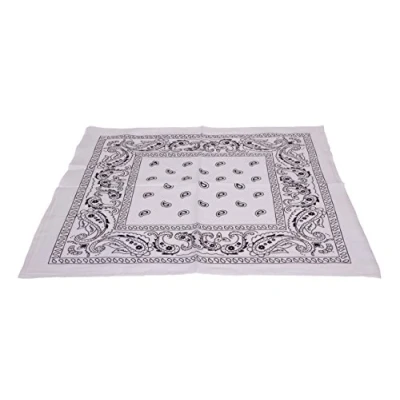 Image of Macahel Cotton Paisley Design Bandana (White)