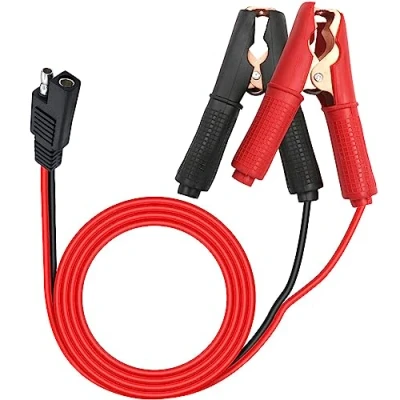 Image of HuaLiSiJi SAE Alligator Clips 14AWG Connector with Battery Clips, Quick Release Adapter to for Charging Or Other Equipment (1m)