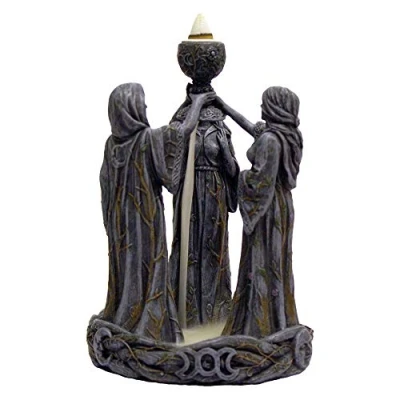 Image of Nemesis Now Mother Maiden &amp; Crone Backflow Incense Burner 18cm Black, Resin