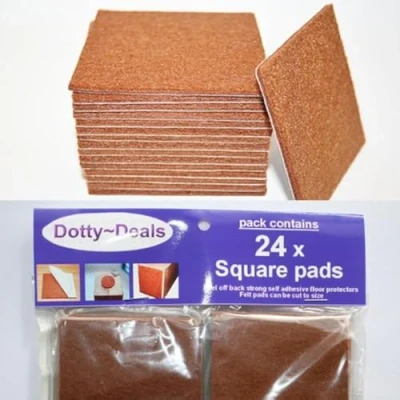 Image of 20x Square Self Adhesive Felt Floor Protector Pads.