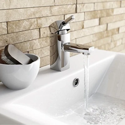 Image of Stella Lever Basin Mixer Tap Brass Chrome BT7903 Enki