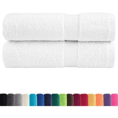 Image of vidaXL Premium Hand Towels SOLUND 2pcs White 50x100cm 600gsm