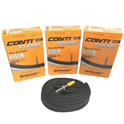 Image of Continental Bike Inner Tubes 3x Race 28 700 x 20 25c Road 42mm Presta Tubes,Black