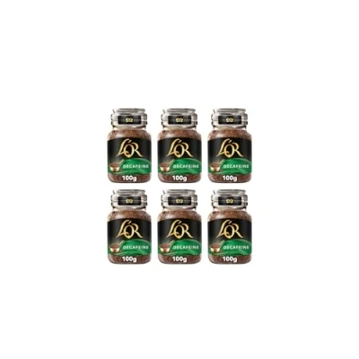 Image of L&#039;OR Decaff Instant Coffee 100g (Pack of 6 Jars, Total 600g)