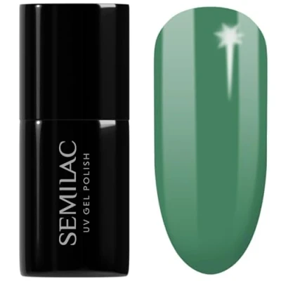 Image of SEMILAC 588 Fresh Green Nail UV Gel Polish Long Lasting and Easy to Apply Soak off UV/Led Perfect for Home Professional Manicure Pedicure 7 ml