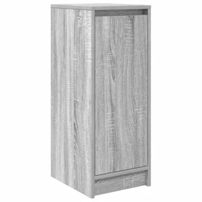 Image of vidaXL freestanding shoe cabinet engineered wood organizer/rack with 1 door and 4 shelves, modern grey sonoma finish, 29.5x34x76 cm for bedrooms, entryways, hallways
