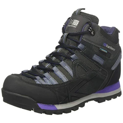 Image of Karrimor Women Spike Mid 3 Ladies Weathertite High Rise Hiking Boots, Black (Black/Purple Bkp), 4 UK