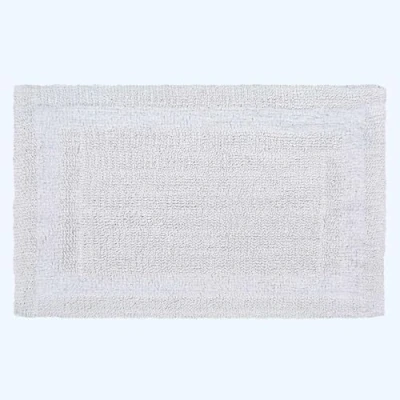 Image of HOMESCAPES Extra Large Bath Mat, Luxury 1600gsm Super Soft 100% Cotton, Reversible Bathroom Mats Non Slip, Washable, Absorbent, Quick Dry, White Rug, 70 x 120 cm