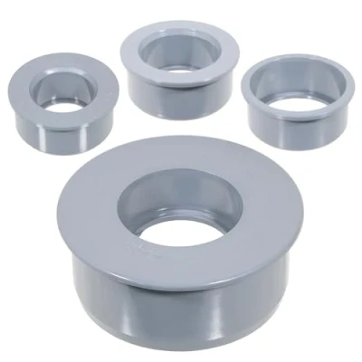 Image of SPARES2GO 110mm Soil Pipe Reducer + 32mm 40mm 50mm Boss Adaptor Solvent Weld Push Fit Kit (Grey)