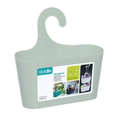 Image of stardis Shower Basket Green with Hooks for Hanging Shelf Bathroom Utensilo