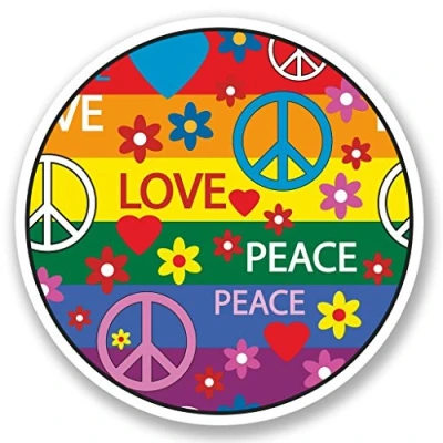 Image of 2 x 10cm/100mm Peace Love Vinyl Sticker Decal Laptop Travel Luggage Car Bike Sign Fun #5353