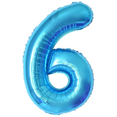Image of Number Balloons 6,Blue 6 for Birhtday Party Decoration,40 Inch Giant Helium Foil Boys Girls 6th Birthday Decor Anniversary Decorations Supplies