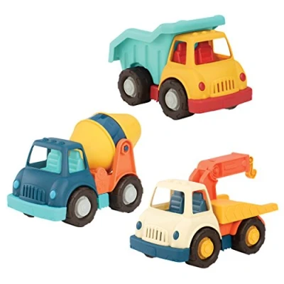 Image of Wonder Wheels by Battat Dump Truck, Tow Cement Truck Toy Combo Set for Toddlers Age 1 and Up (3 pc). 100% Recyclable