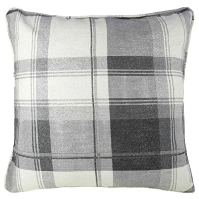 Image of Fusion Balmoral Check 100% Cotton Cushion Cover 43x43 cm in Slate