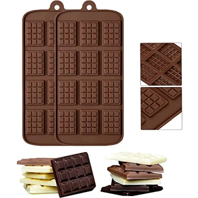 Image of Selecto Bake Chocolate Moulds 2 Pcs, Non Stick Mini Energy Bar Reusable Silicone Mold for Candy Baking Kitchen Mould