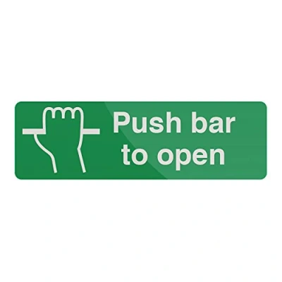 Image of Fixman 820867 Self Adhesive Push Bar To Open Sign 300 x 100mm