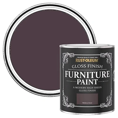 Image of Rust Oleum Dark Purple Furniture Paint in Gloss Finish Mulberry Street 750ml