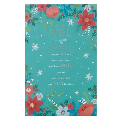 Image of UK Greetings Christmas Card for Wife Heartfelt Design