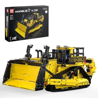 Image of Mould King 15084 Technik Remote Controlled Bulldozer Construction Toy Truck Excavator Building Blocks App Control Clamping Gifts for 14+ Years (1508 Pieces)
