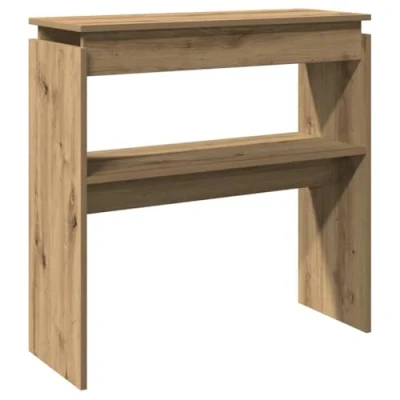Image of vidaXL Console Table Modern Artisan Oak Table, Engineered Wood, 80x30x80 cm, Stylish Living Room/Office