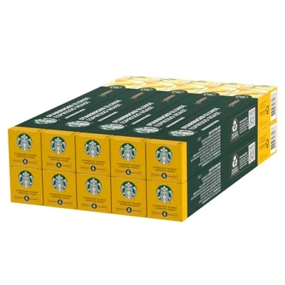 Image of STARBUCKS Blonde Espresso Roast by Nespresso, Roast, Coffee Capsules 10 x (100 Capsules)