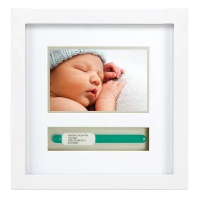 Image of Pearhead Baby Hospital ID Bracelet and Photo Keepsake Frame, Newborn Gifts, New Gift for Expecting Parents