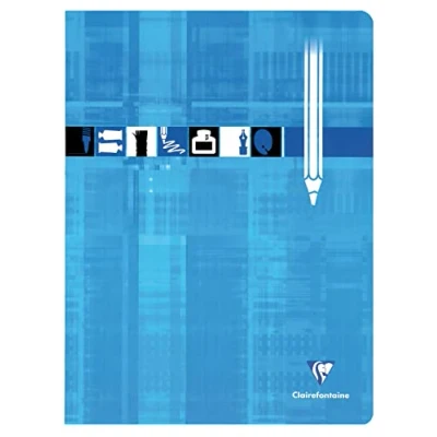 Image of Clairefontaine Ref 3390C Staplebound Spine Drawing Book (12 Sheets) 24 x 32cm in Size, Plain Rulings, 125gsm Ultra White Paper Random Colour Cover