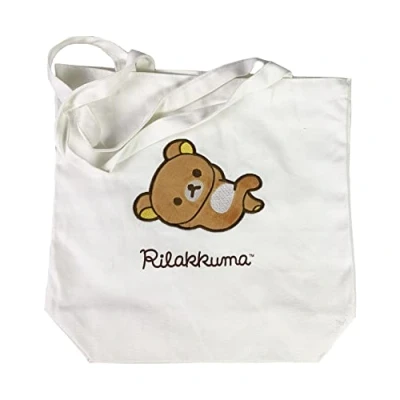 Image of Blueprint Collections Rilakkuma Tote Bag Reusable Shopping School Book Cotton Stationery &amp; Gifts