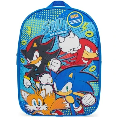 Image of Get Trend SONIC THE HEDGEHOG Backpack Kids Toddlers 2 10 Yrs Rucksack Daypack Nursery Bag Shadow Preschool Primary Lunch Sports Travel Bookbag (Blue Sonic)