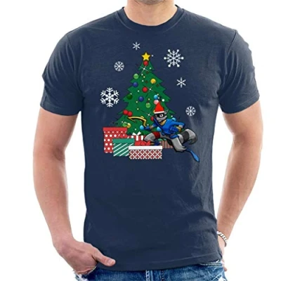 Image of Sly Cooper Around The Christmas Tree Men&#039;s T Shirt Navy Blue