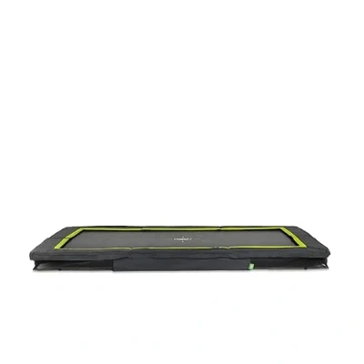 Image of EXIT Toys Silhouette Ground Sports Trampoline 8x12ft Inground Rectangular for 14 Years and Older Fitness Exercise Includes Feet Safety System Great Jumping Power Black