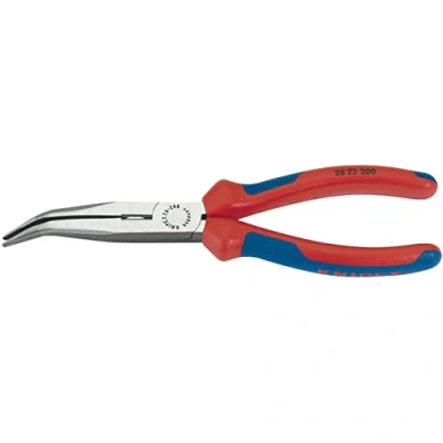 Image of Knipex 77004 200mm Angled Long Nose Pliers with Heavy Duty Handles