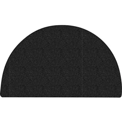 Image of Nicoman Easy Clean &amp; Dirt Trapper Barrier Half Circle Moon Doormat｜Non Shedding Jet Washable Outdoor Spaghetti Doormats (Black, 70x44cm)