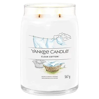 Image of Yankee Candle Signature Scented Clean Cotton Large Jar with Double Wicks Soy Wax Blend Long Burning