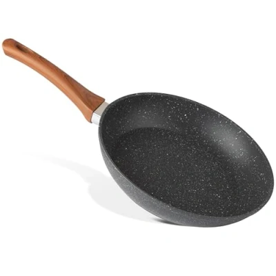 Image of nuovva Induction Hob Frying Pan Set, Non Stick Chef&#039;s Kitchen Marble Wok Cookware 26cm