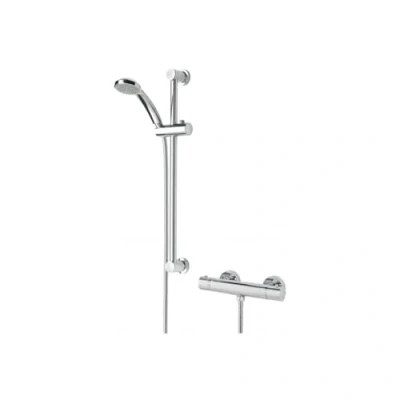 Image of Bristan Frenzy Chrome Thermostatic Fast Easy Fit Bar Shower Valve (150 mm centres) with 3 Mode Kit (FZ SHXMMCTFF C)