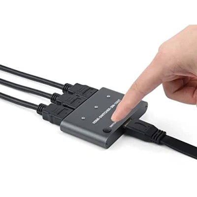 Image of HDMI Switch 4K/2K (YCbCr420)@60Hz and 4K/2K@30Hz Splitter Switcher 3 In 1 Out, One Click Switch, Supports Raspberry Pi, PC, Smartphone, Game Console