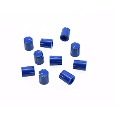 Image of Dopro 10pcs Blue Guitar Scalloped Edge Amplifier Knob Cylinder Effect Pedal Knobs