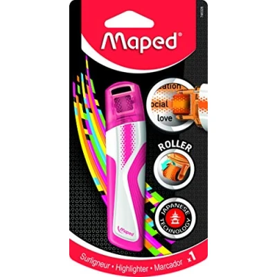 Image of Maped Fluorescent Roller Highlighter Pen Pink, 746326