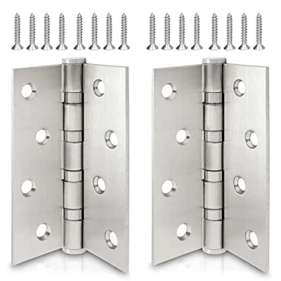 Image of ECENCE stainless steel door hinge 2 pieces, 3,92inch hinge, fitting, 4 way ball mounted, 201, material thickness 2.5 mm + screws, for solid doors