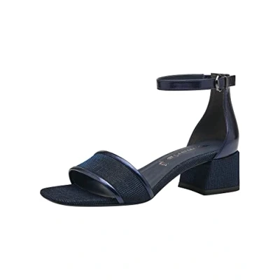 Image of Tamaris Women&#039; 1 28266 30 Heeled Sandal, Navy Antic, 5.5 UK (39EU)
