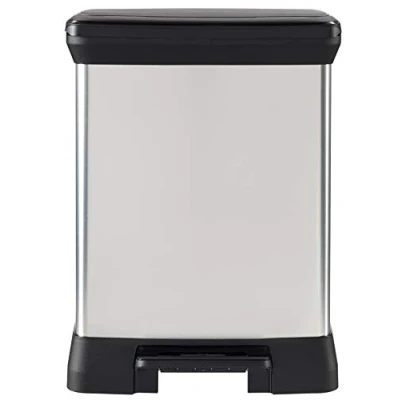 Image of CURVER 203279 rectangular pedal bin polypropylene metal 39 x 29 51cm