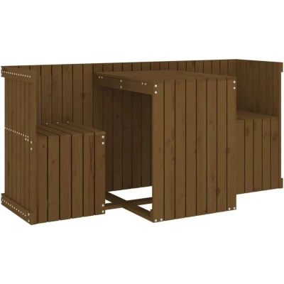 Image of vidaXL Balcony Set 2 Seater Honey Brown Solid Wood Pine
