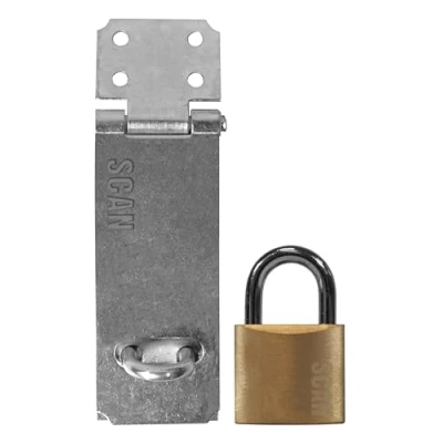 Image of Scan Hasp and Staple 117mm + 40mm Padlock SCAPHSGP117