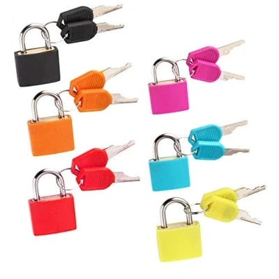 Image of 6 Pcs Suitcase Locks Heavy Duty Coated Padlock Travel Luggage Bag Security Shackle for School Gym Locker Baggage Filing Cabinets Toolbox