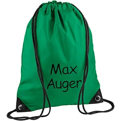 Image of Personalised Embroidered Name School Sports PE Drawstring Gym &amp; Swimming Bag (Bright Green)
